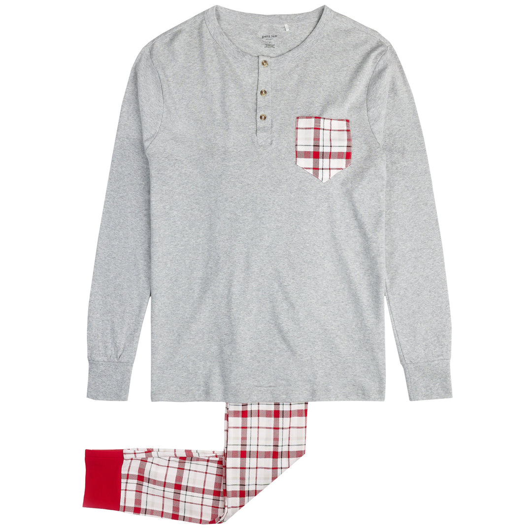 Pyjama Red Plaid Homme M