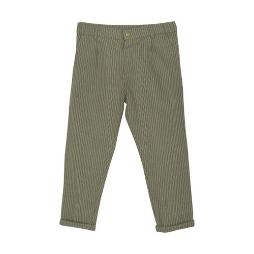 Pantalon tissé Ligné Vert