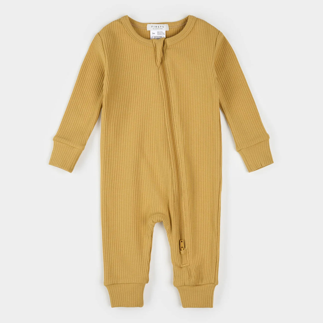 Romper en tricot côtelé Jaune or