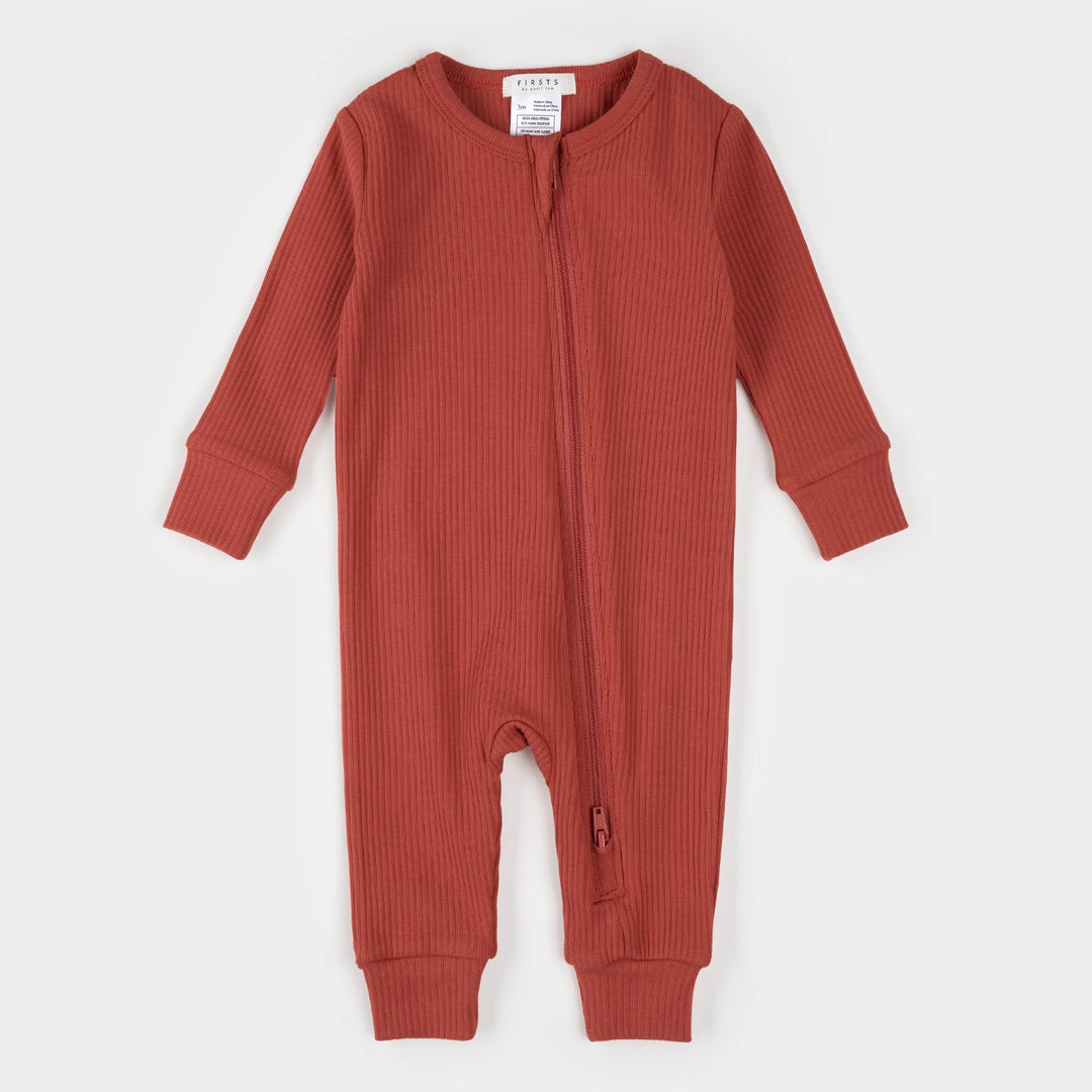 Romper en tricot côtelé Rouge
