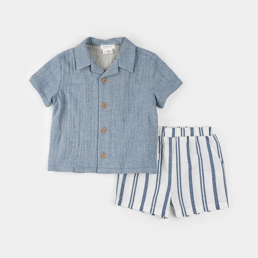 Ensemble chemise en chambray et shorts