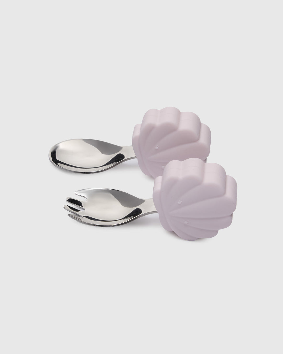 Ensemble de petits ustensiles (cuillère & fourchette) - Coquillage