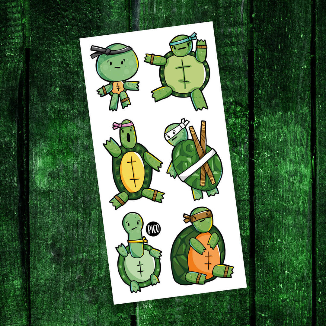 Tatouages temporaires Les ninjas sympas