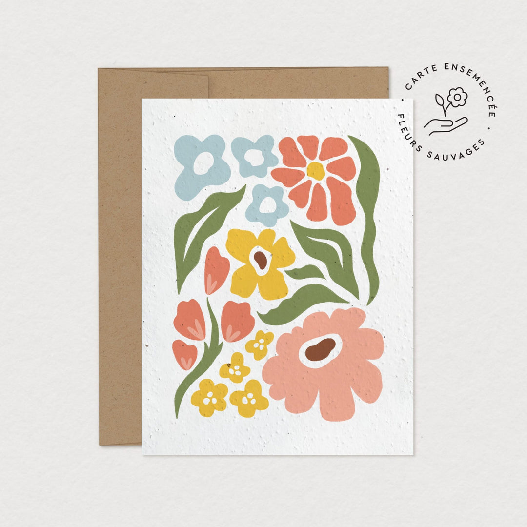 Carte ensemencée Marché de fleurs