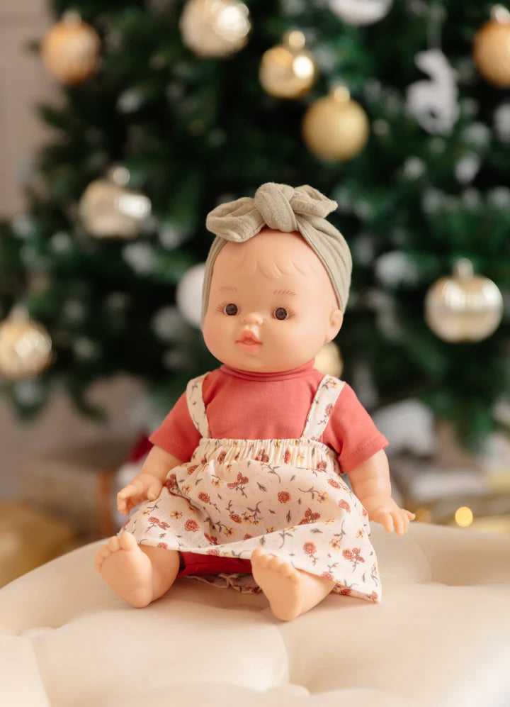 Bébé Gordis - Frederica avec salopette-robe fleurie et bandeau