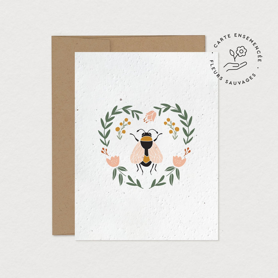 Carte ensemencée Abeille