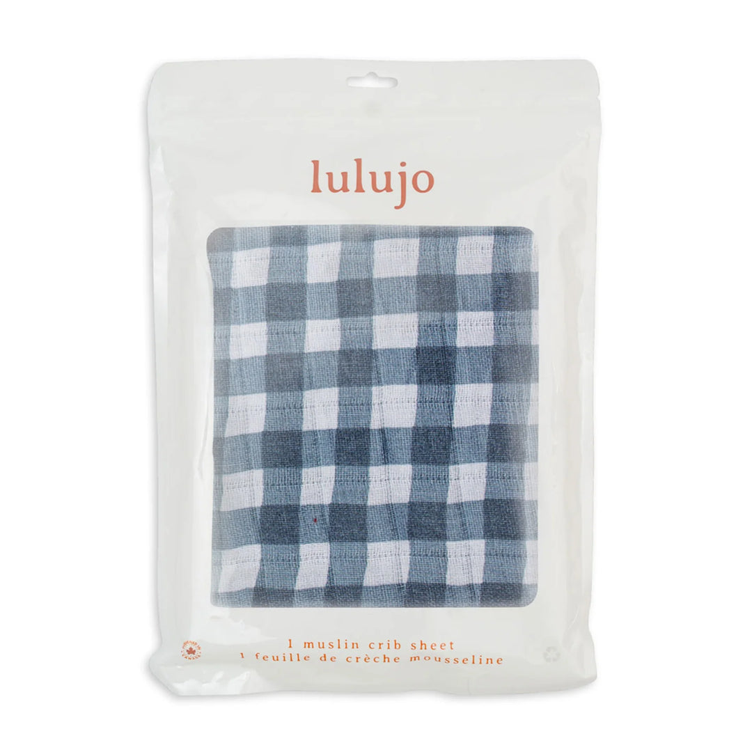 Drap contour de bassinette - Navy Gingham