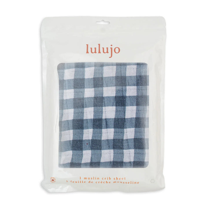 Drap contour de bassinette - Navy Gingham