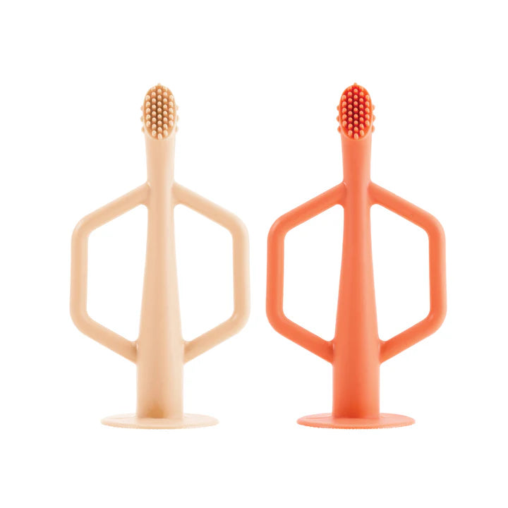 Silicone Training Toothbrush (2-Pack) - Coral & Sand