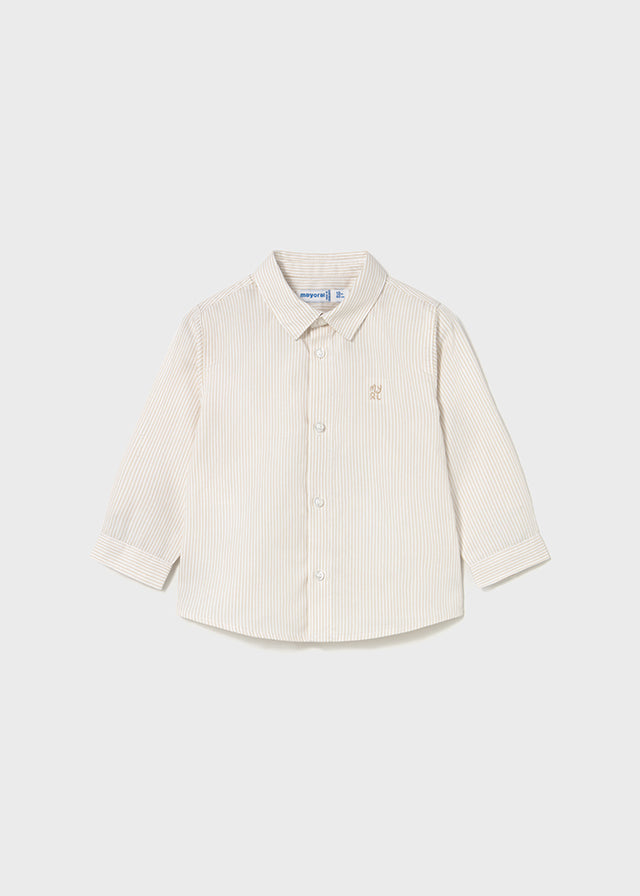 Chemise à manches longues à rayures beige (bébé)