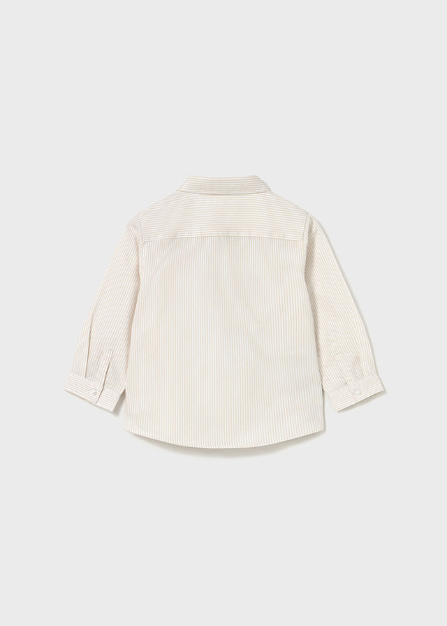 Chemise à manches longues à rayures beige (bébé)