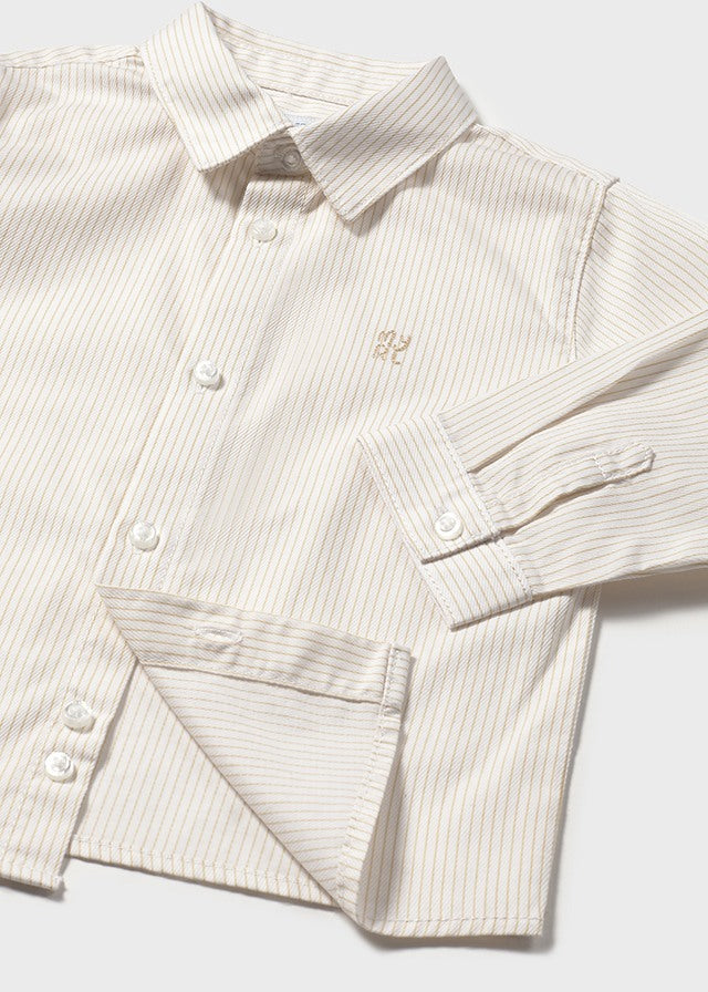 Chemise à manches longues à rayures beige (bébé)