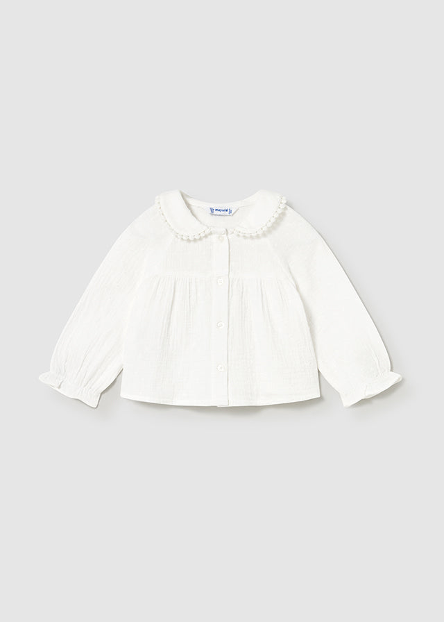 Blouse blanche en mousseline de soie