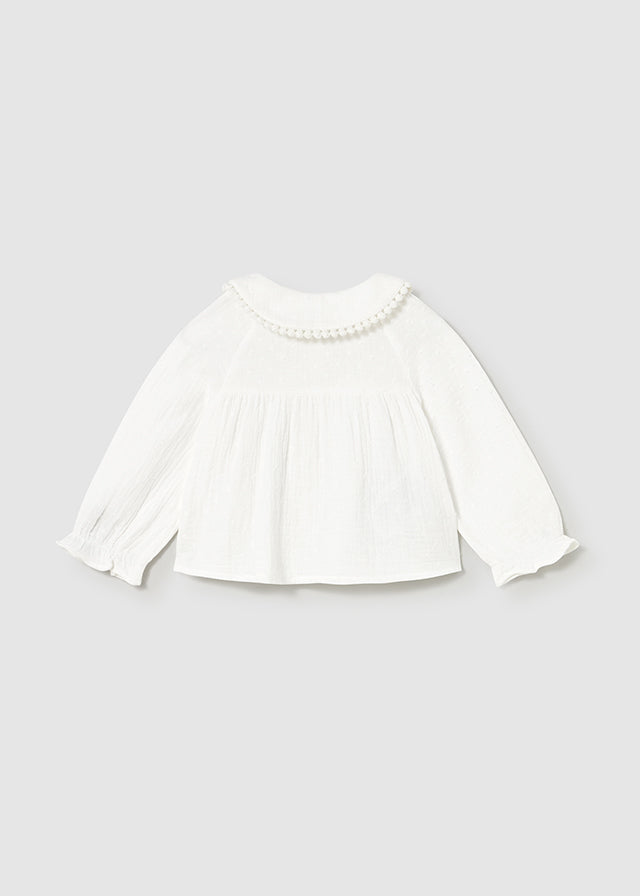 Blouse blanche en mousseline de soie