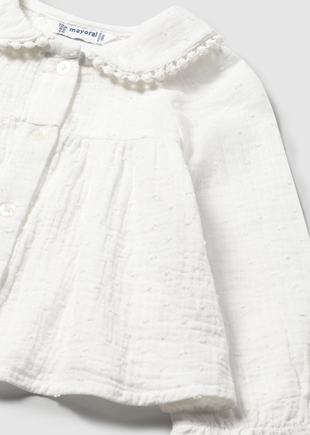 Blouse blanche en mousseline de soie