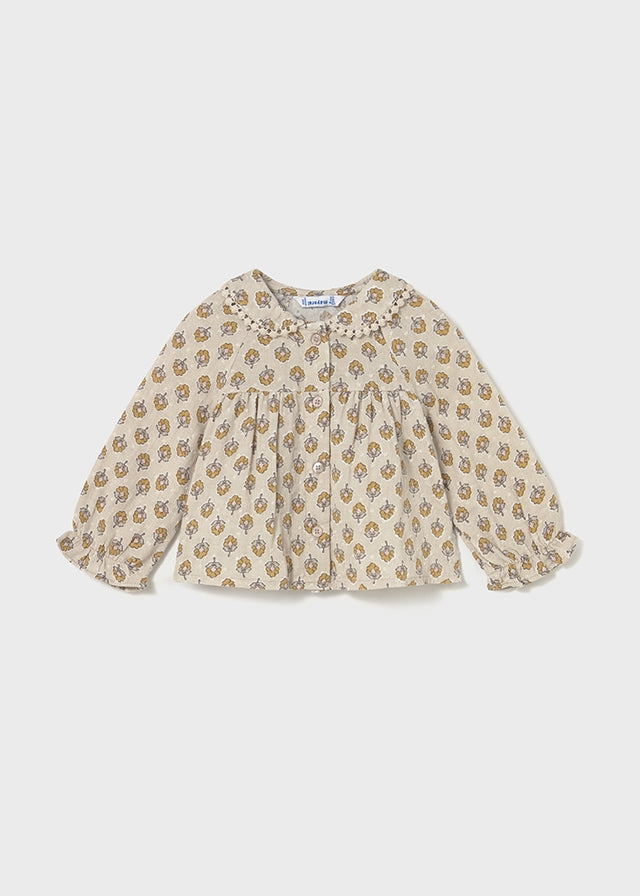 Blouse miel en mousseline de soie