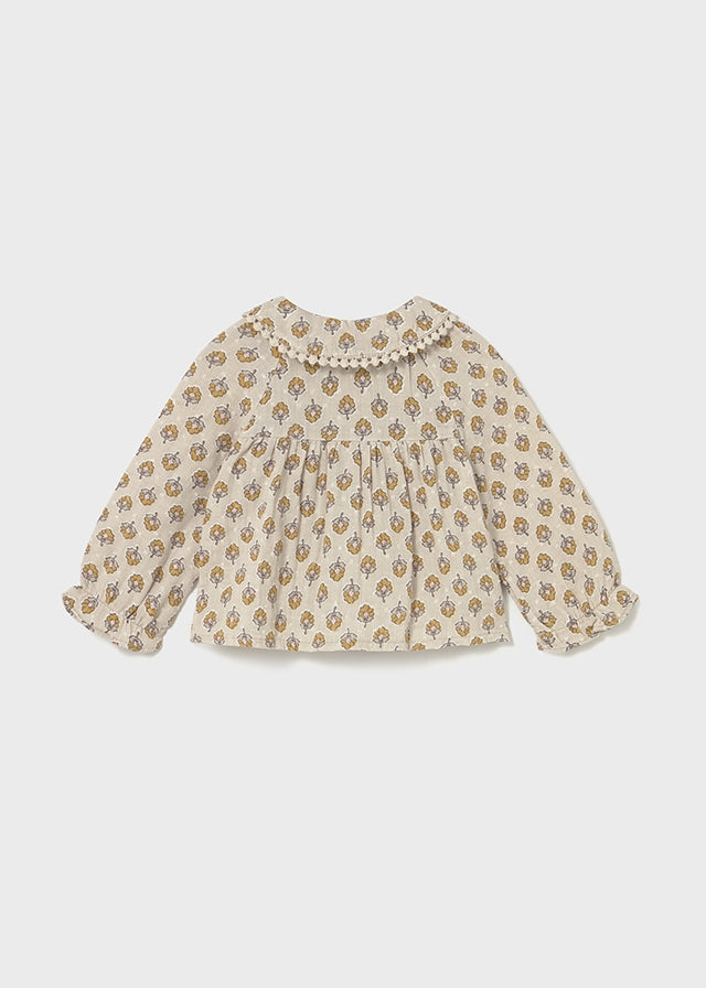 Blouse miel en mousseline de soie