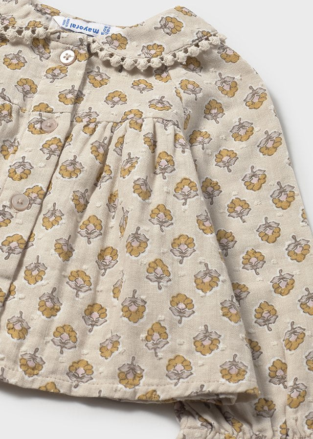Blouse miel en mousseline de soie