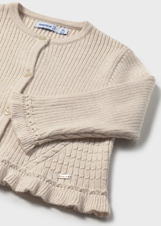 Cardigan tricoté avec volants Tapioca