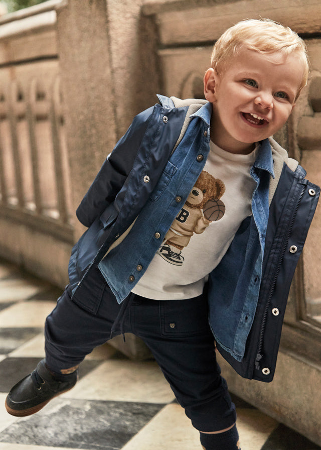 Pantalon jogger en sergé bleu