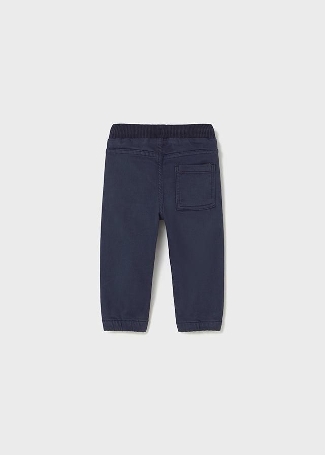Pantalon jogger en sergé bleu