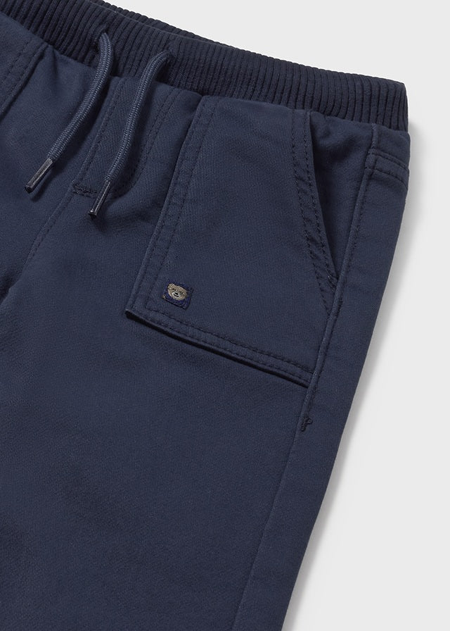 Pantalon jogger en sergé bleu