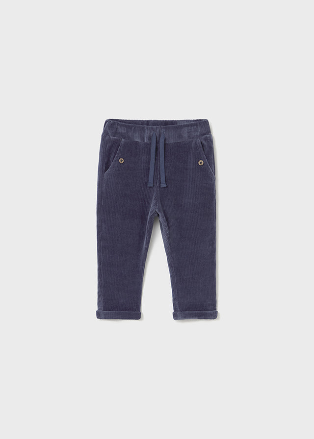 Pantalon en velours côtelé bleu