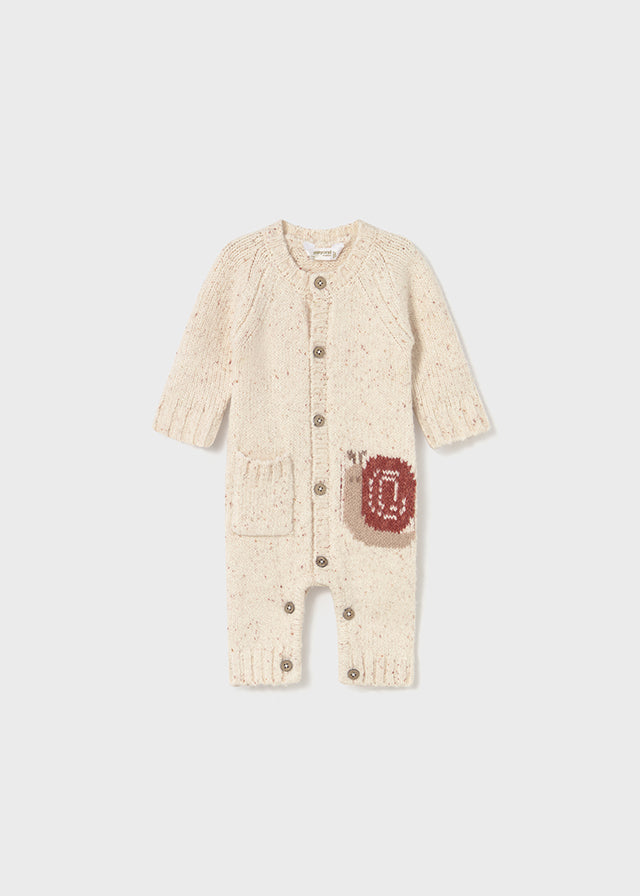 Romper à manches longues avec escargot en tricot