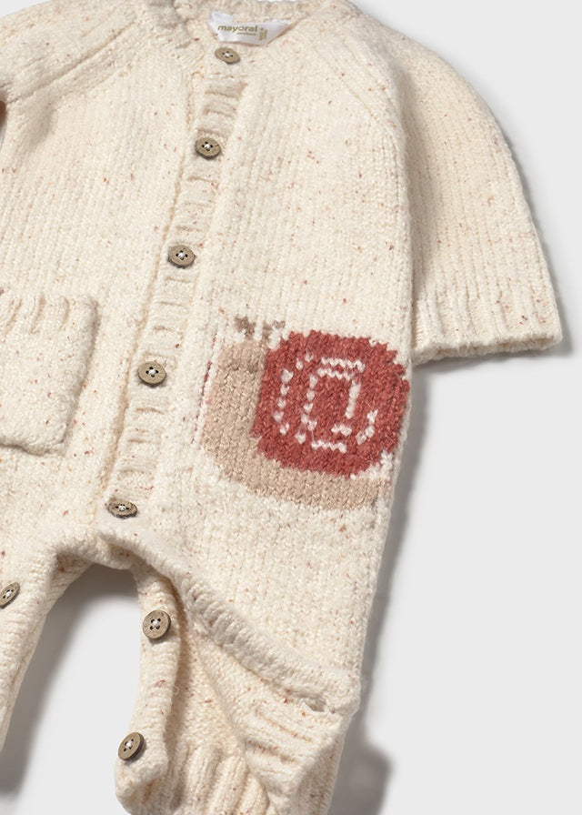 Romper à manches longues avec escargot en tricot