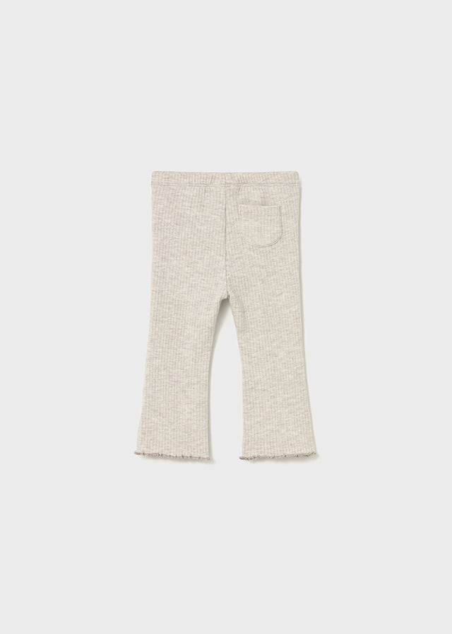 Legging évasé côtelé Sable