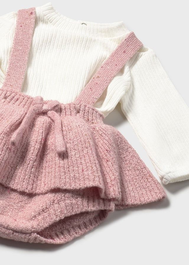 Ensemble cadeau 3 pièces - Cardigan et jupe en tricot orchidée