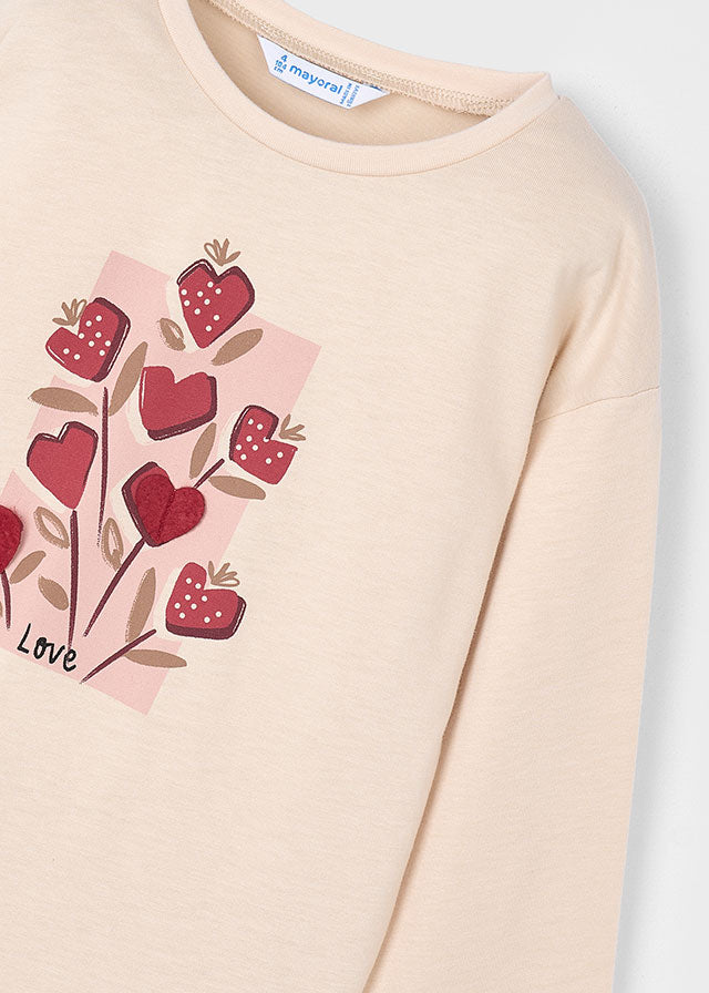 Chandail à manches longues Fraises en coeur