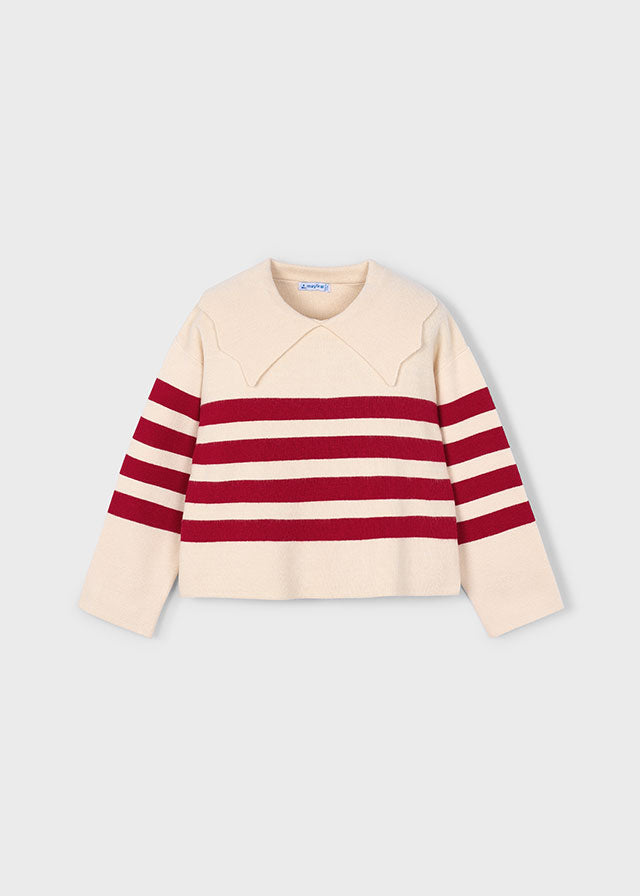 Pull à rayures rouges