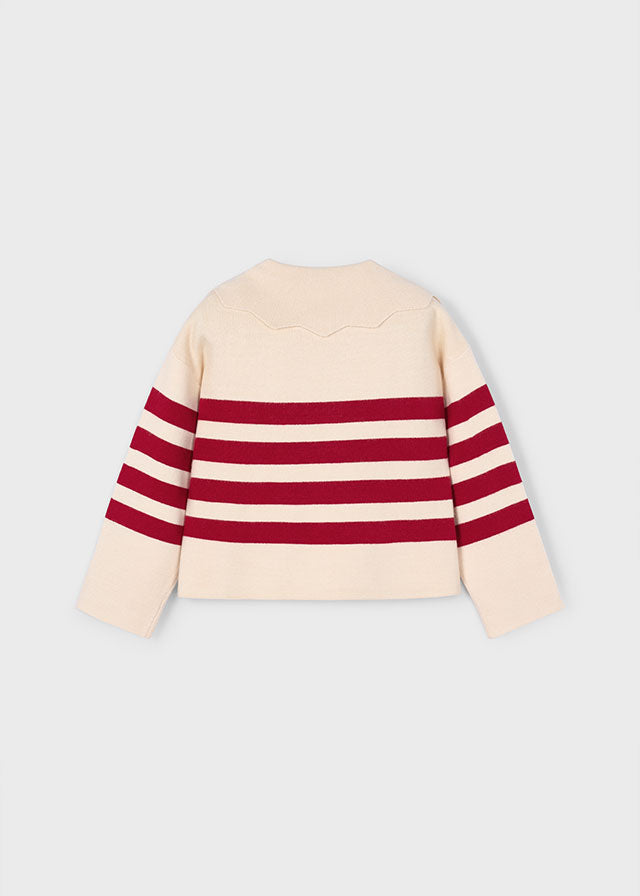 Pull à rayures rouges