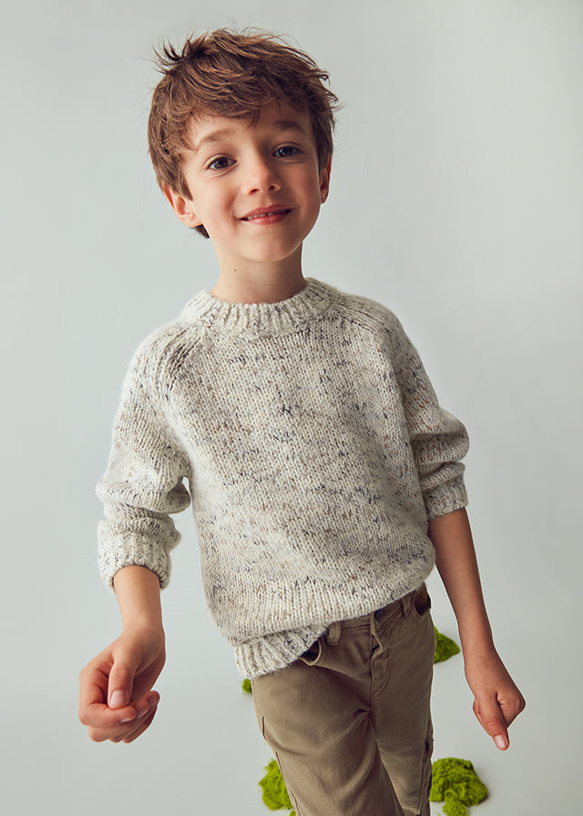 Pull à manches longues en tricot Mélange de céréales