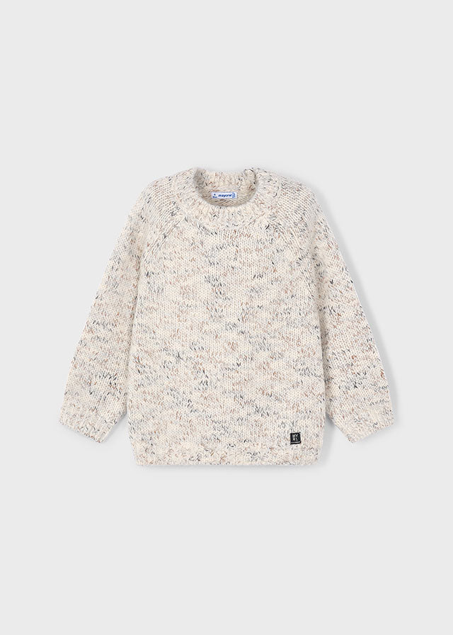 Pull à manches longues en tricot Mélange de céréales