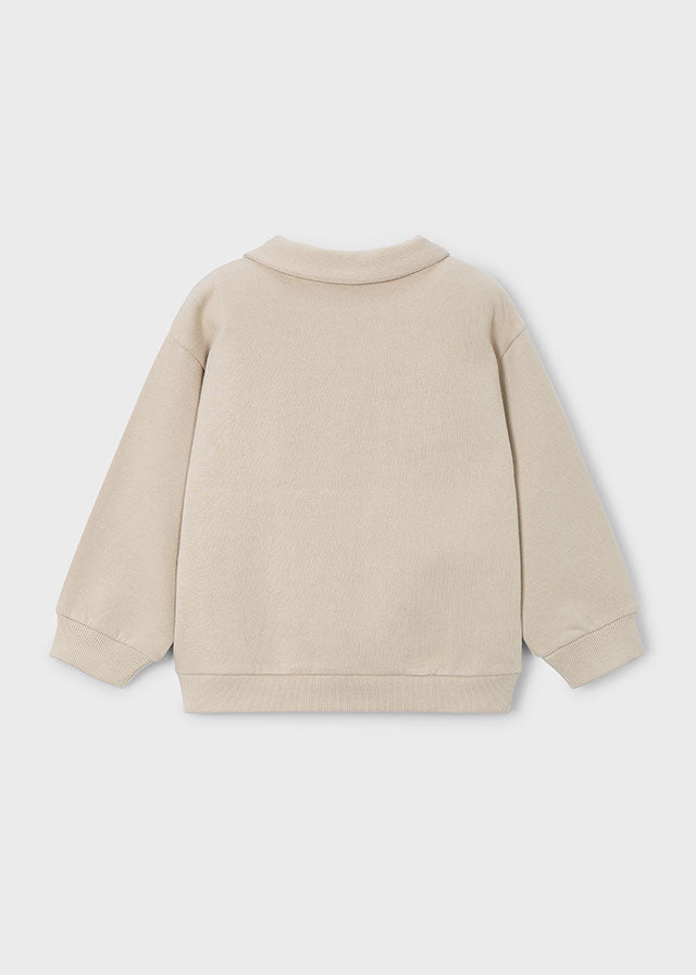 Sweat à col polo - Vison