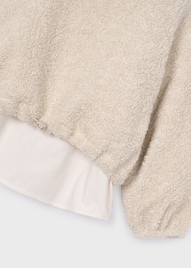 Sweat mouton avec effet chemise Amande