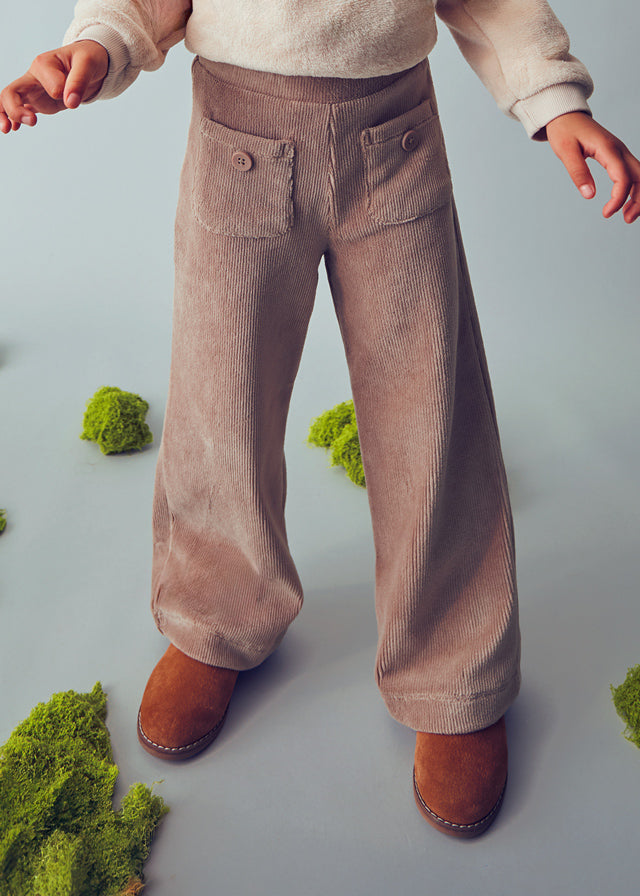 Pantalon en velours côtelé taupe