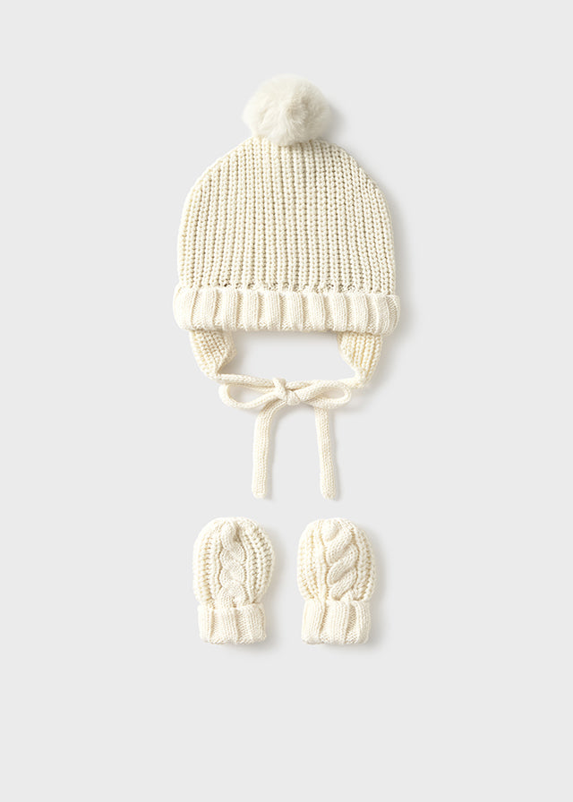 Ensemble tuque et mitaines en tricot - Céramique