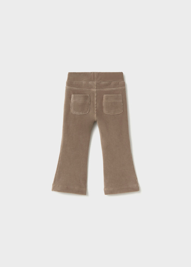 Pantalon en velours côtelé à jambe évasée - Noisette