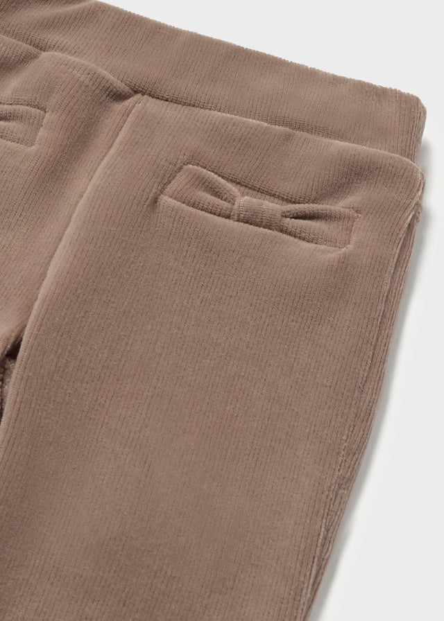 Pantalon en velours côtelé à jambe évasée - Noisette