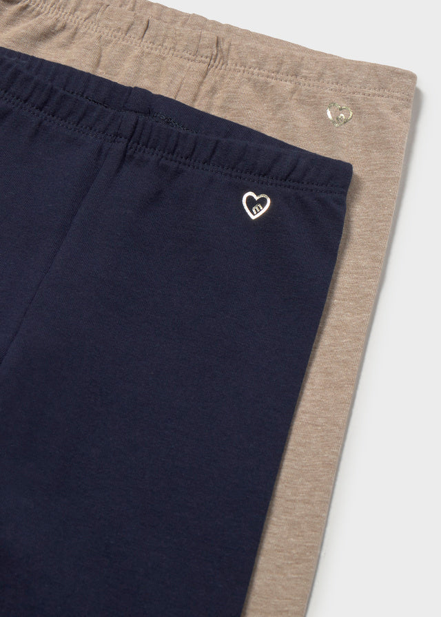 Ensemble de 2 leggings - Marine & Beige