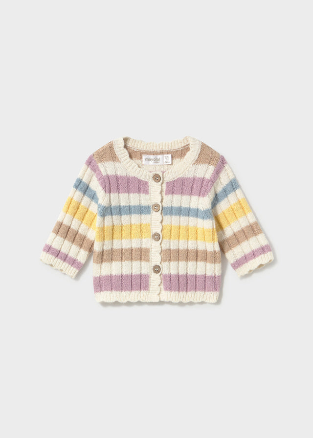 Cardigan en tricot à rayures colorées
