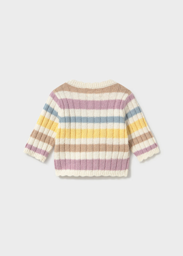 Cardigan en tricot à rayures colorées