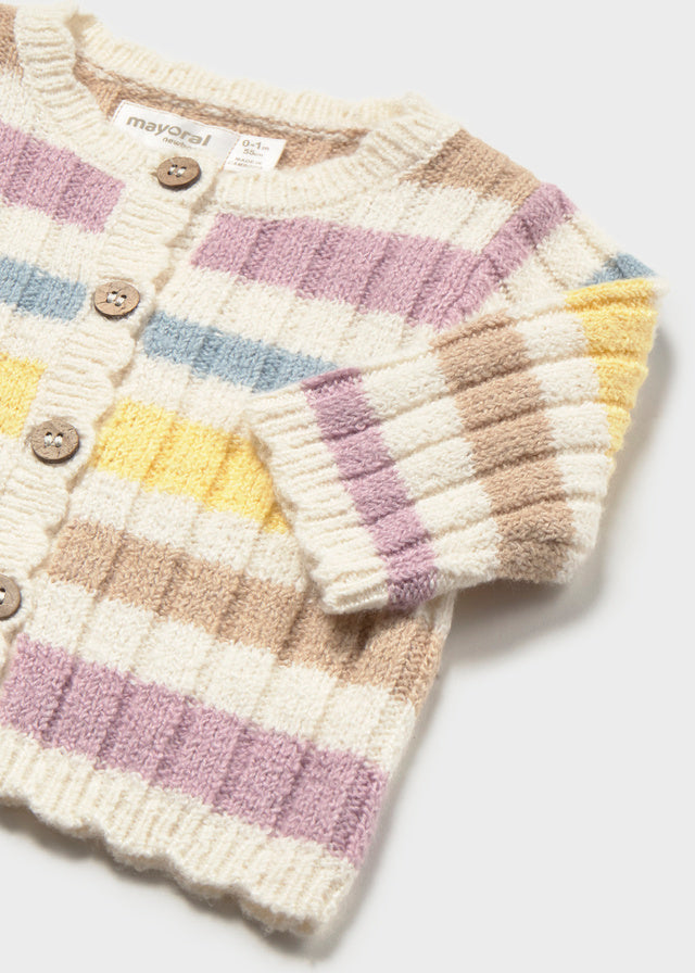 Cardigan en tricot à rayures colorées