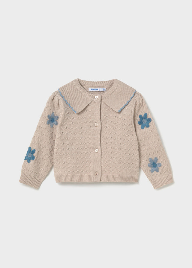 Cardigan à fleurs en tricot