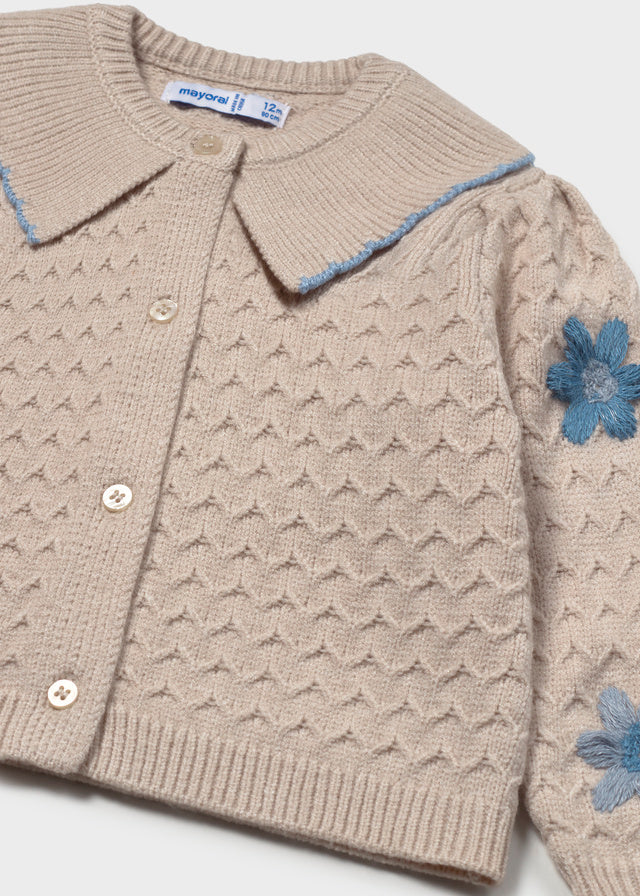 Cardigan à fleurs en tricot