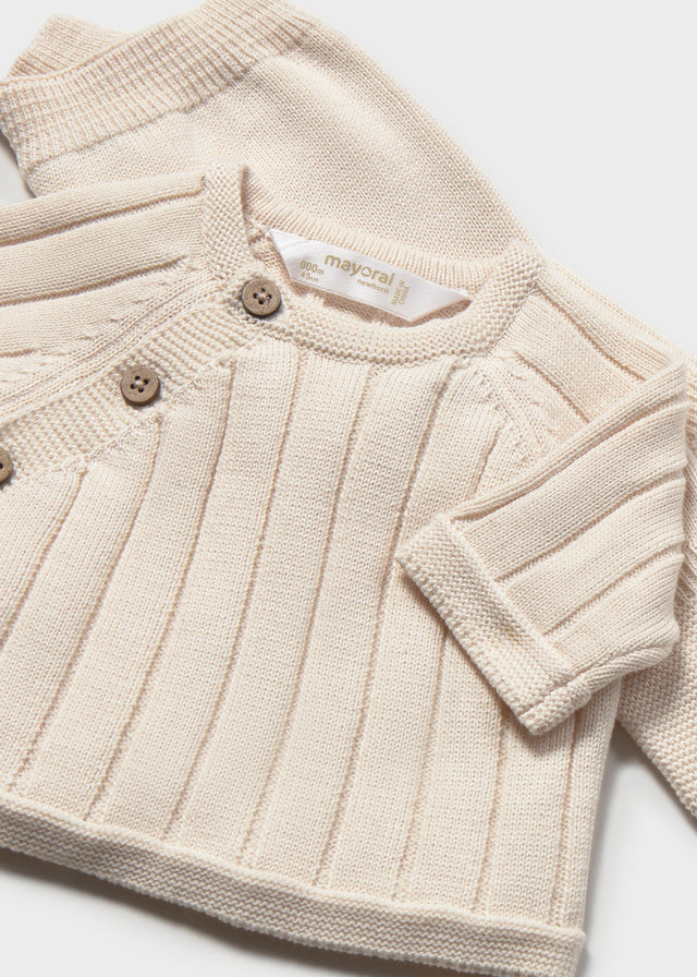 Ensemble cadeau - Ensemble 3 pièces en tricot blanc cassé