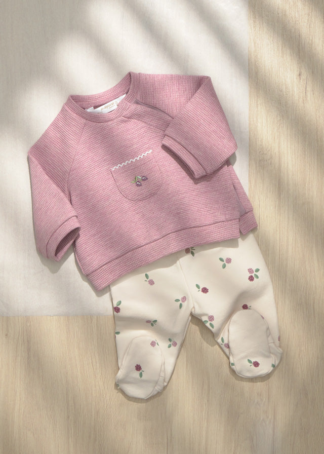 Ensemble deux pièces en molleton - Mauve